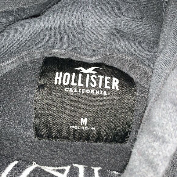 Hollister Hoodie Mens Small Black Tiger Graphic Logo Pullover Sweatshirt - Picture 6 of 7